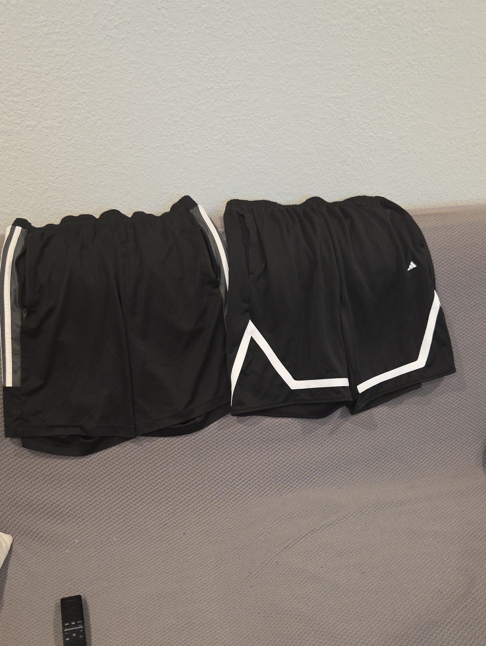 Adidas Black men’s Athletic Shorts with White Accents